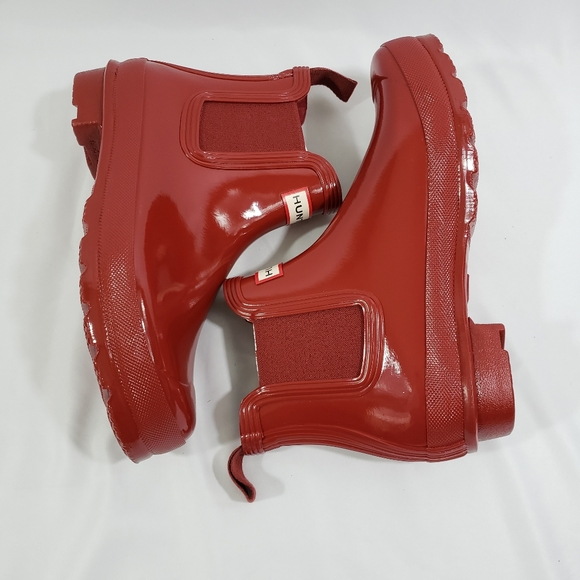 NWT CHELSEA GLOSS BOOTS RED BACK TAB - Picture 4 of 11